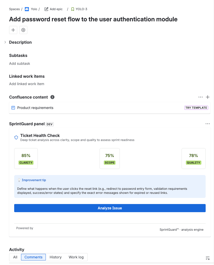 Protect Sprint Velocity